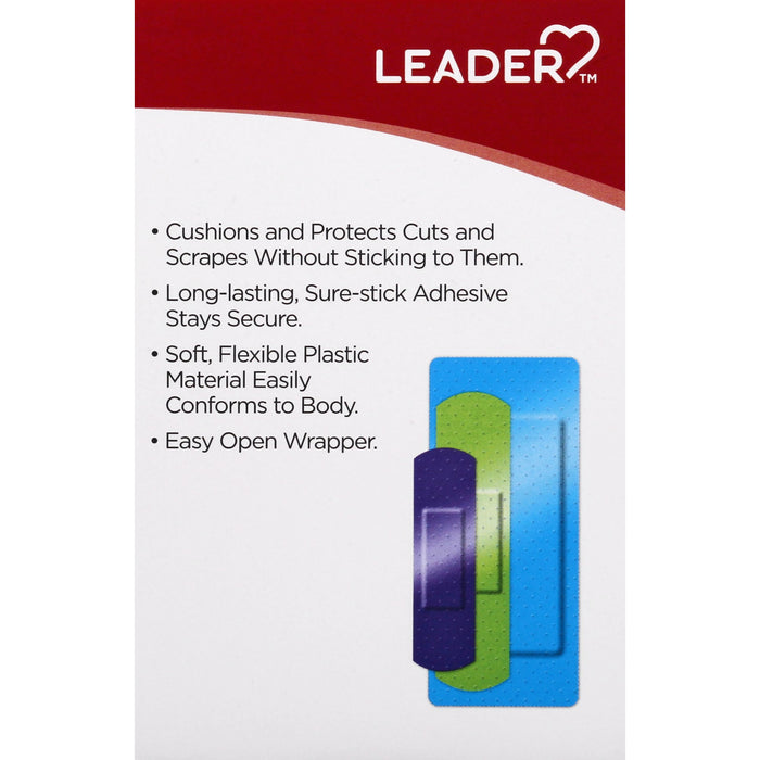 Leader Adhesive Bandages Neon Antibacterial Assorted - 20 Ct