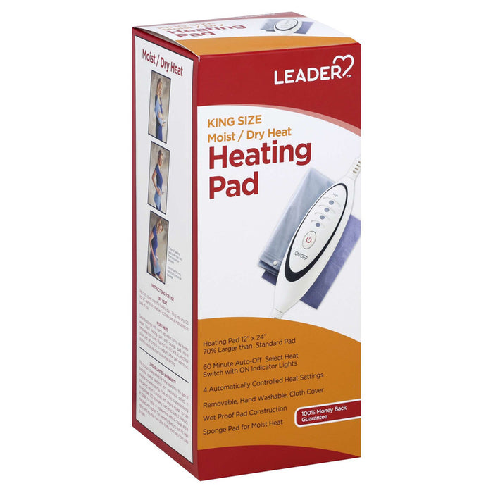 Leader Tm Heating Pad Moist/Dry King Size