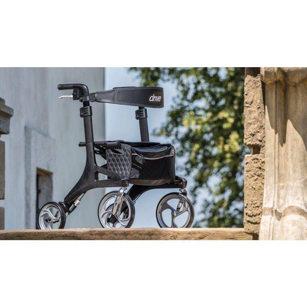 Drive Medical Nitro Elite CF Carbon Fiber Rollator Walker - Black - Shop Home Med