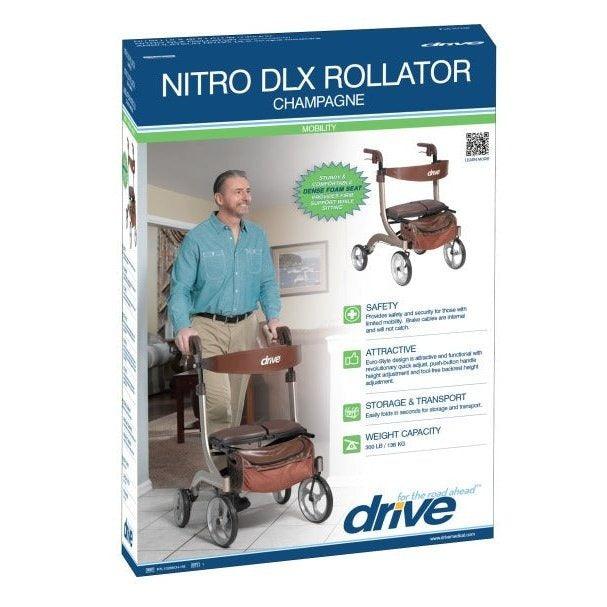Drive Medical Nitro DLX Euro Style Rollator Rolling Walker