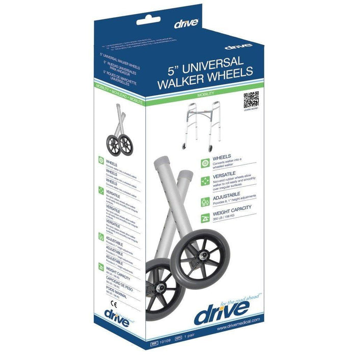 Drive Medical Universal Walker Wheels 5" - 1 Pair
