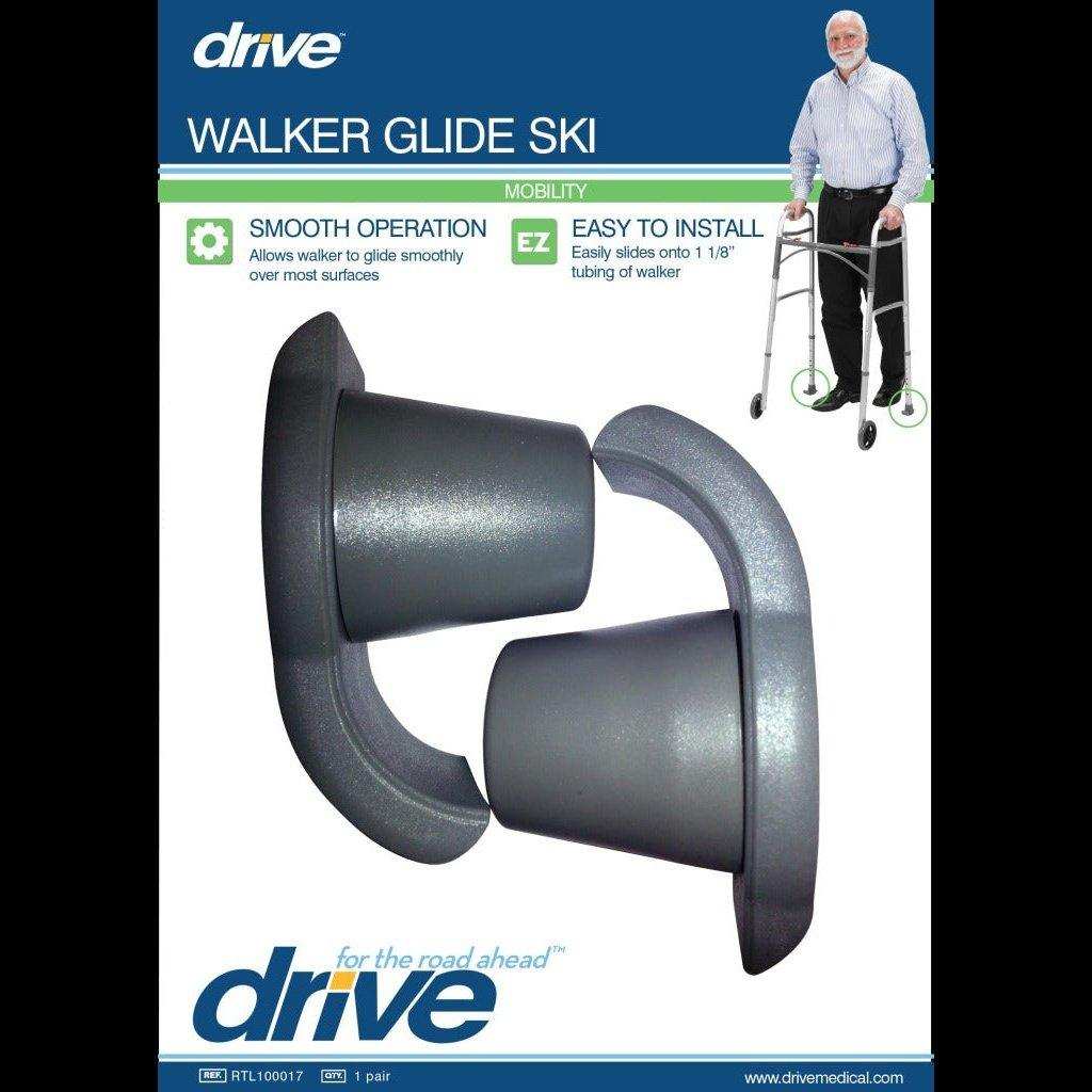 Drive Medical Walker Glide Ski Gray - 1 Pair - Shop Home Med