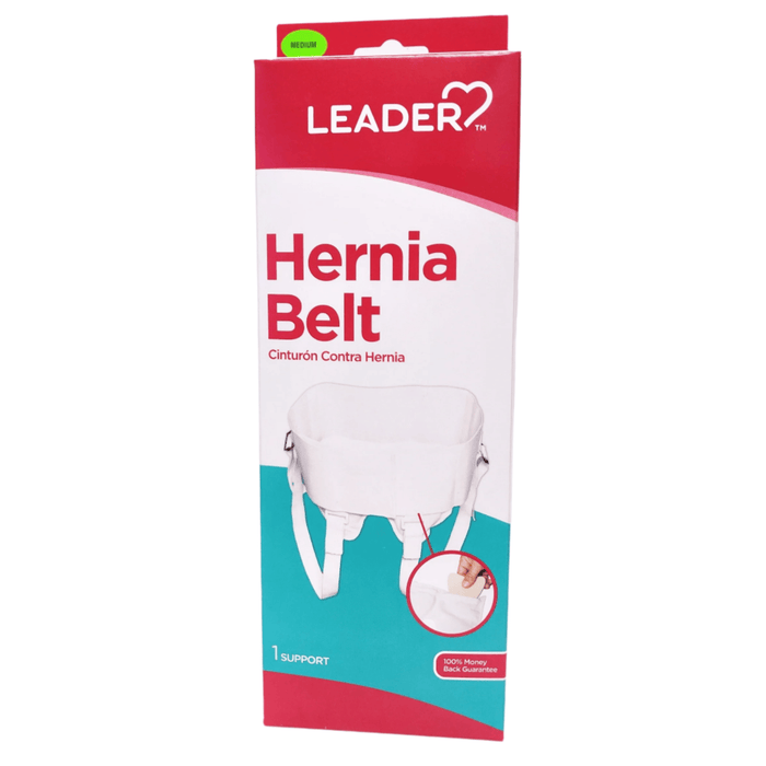 Leader Abdominal Hernia Belt Support Brace - White