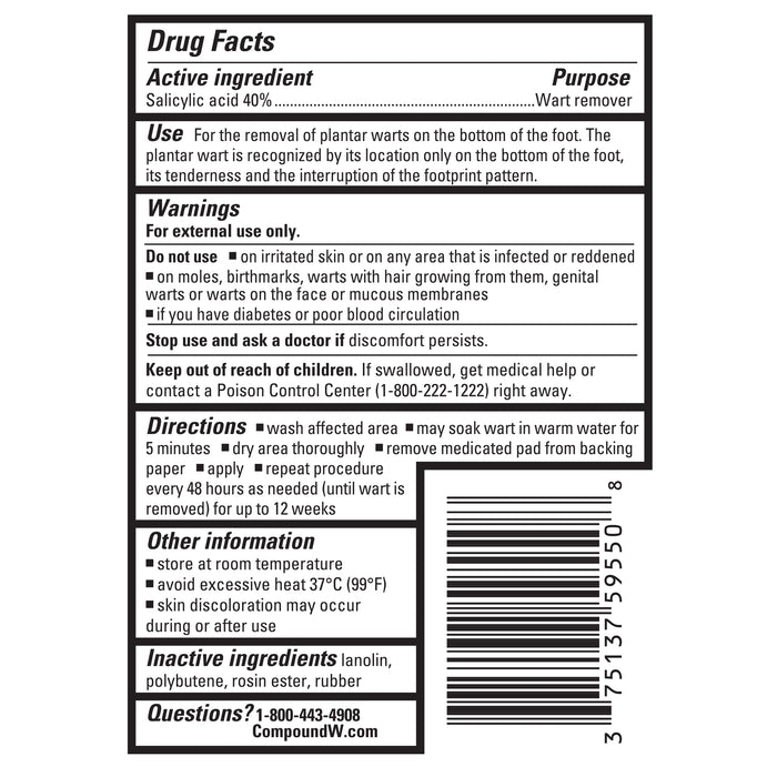 Compound W One Step Pads for Plantar Warts