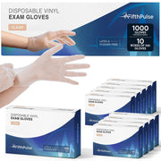 FifthPulse Bulk Clear Vinyl Gloves Disposable Latex & Powder Free - 1000 Ct