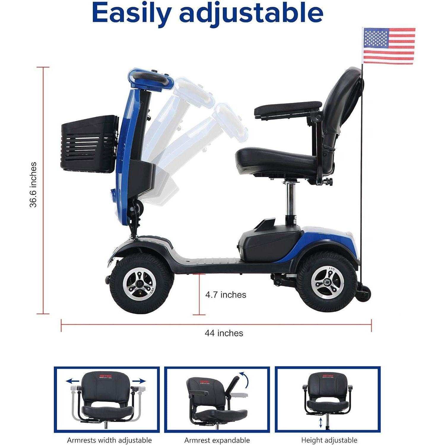 Metro Mobility Patriot Series 4-Wheel Travel Mobility Scooter - Shop Home Med