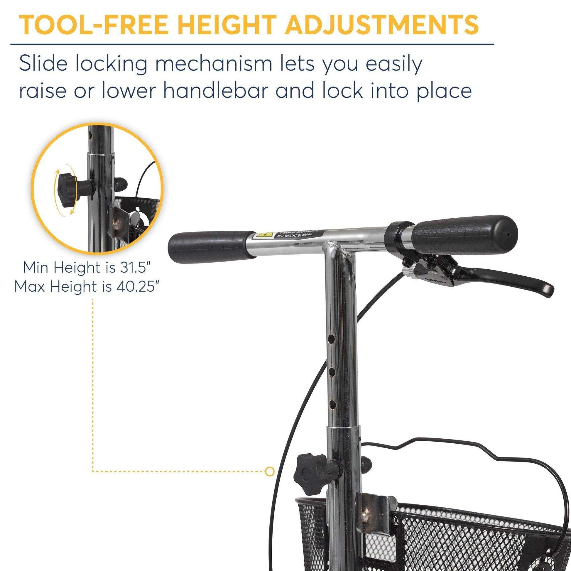 Drive Medical Dual Pad Steerable Knee Walker Knee Scooter with Basket - Shop Home Med