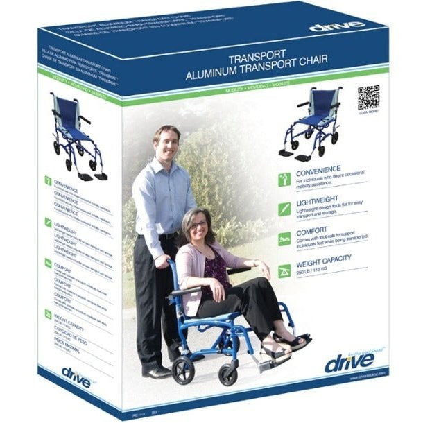 Drive Medical TranSport Aluminum Transport Wheelchair