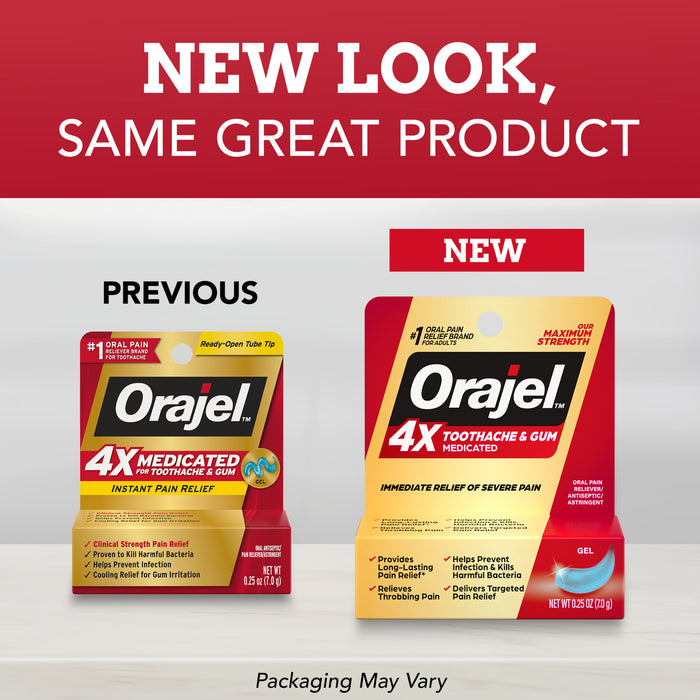 Orajel 4X Medicated For Toothache & Gum Gel