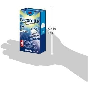 Nicorette 4mg Stop Smoking Aid Gum White Ice Mint - 20Ct