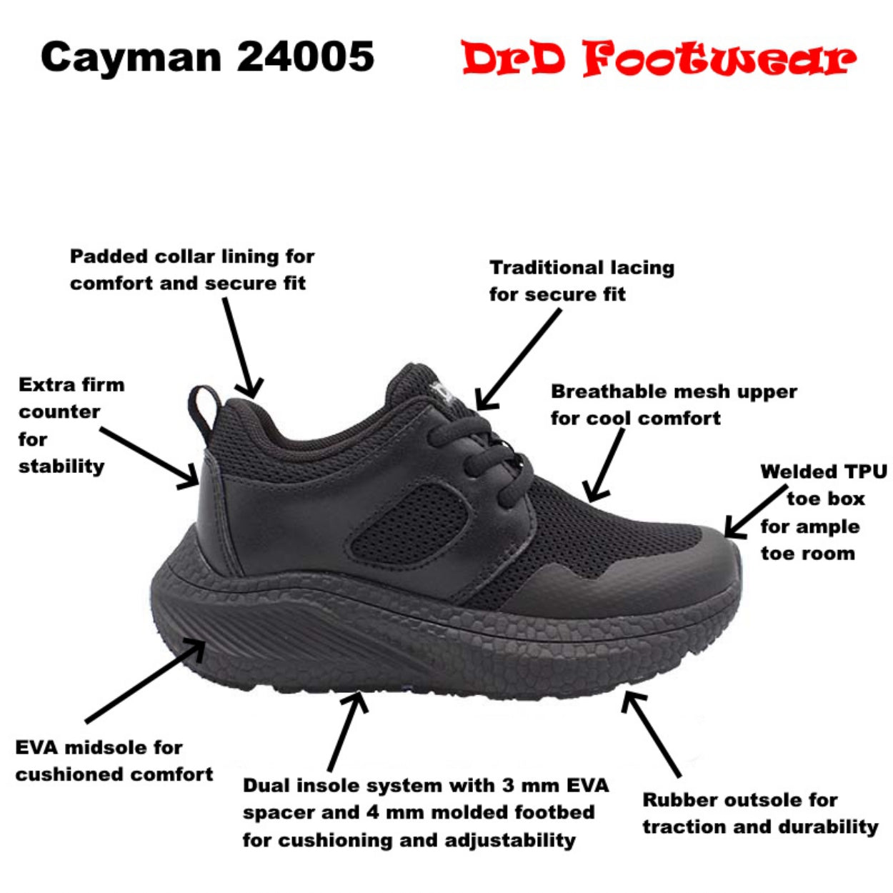 DrD Kids Footwear Cayman Shoes Ankle-Foot Orthosis and Orthopedic Friendly