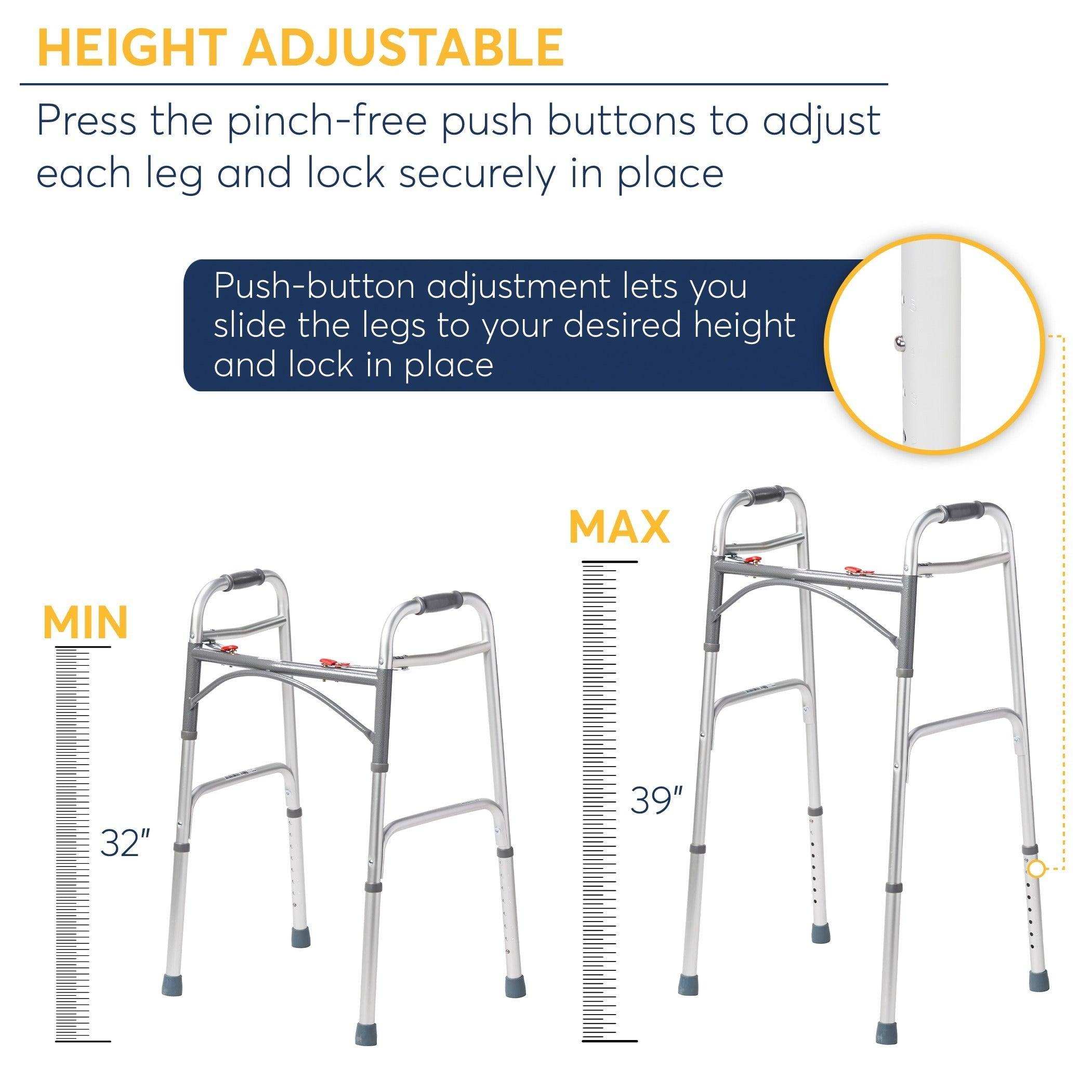 Drive Medical Deluxe Two Button Folding Walker - Shop Home Med