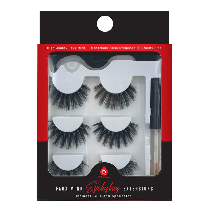 Pursonic Faux Mink Style False Eyelashes Extensions