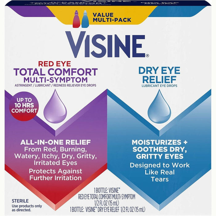 Visine Red Eye Total Comfort Multi-Symptom & Dry Eye Relief Multipack