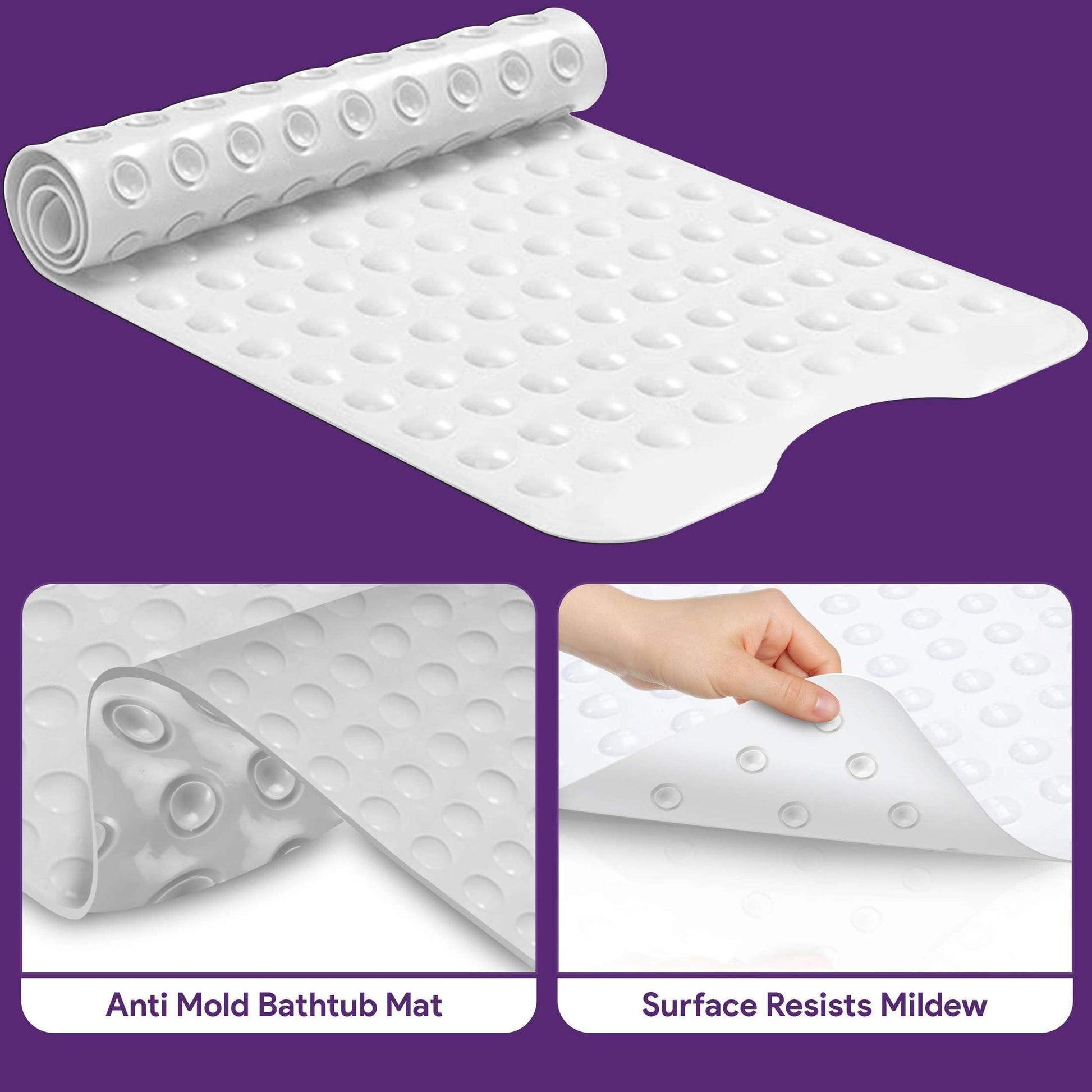 Non Slip Bath Mat Extra Long Suction Cup Bathtub Safety Mat shophomemed