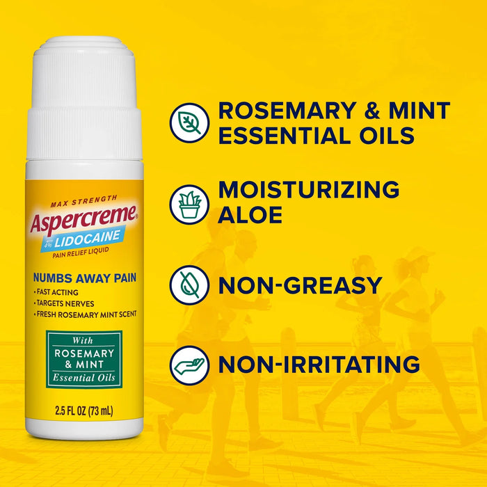 Aspercreme Lidocaine Pain Relief Roll-On With Essential Oils