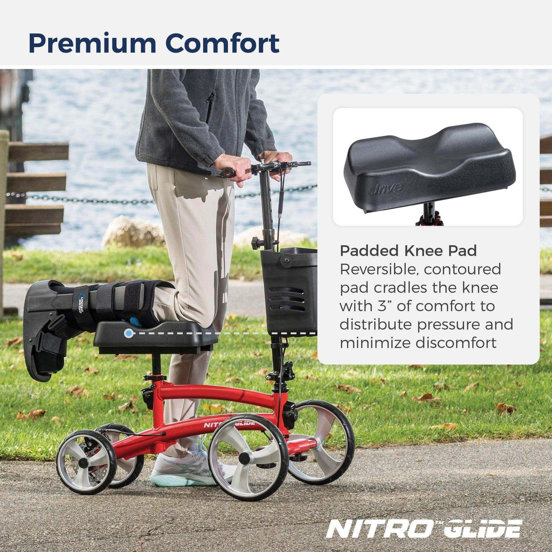 Drive Medical Nitro Glide Knee Walker Knee Scooter Crutch Alternative - Shop Home Med