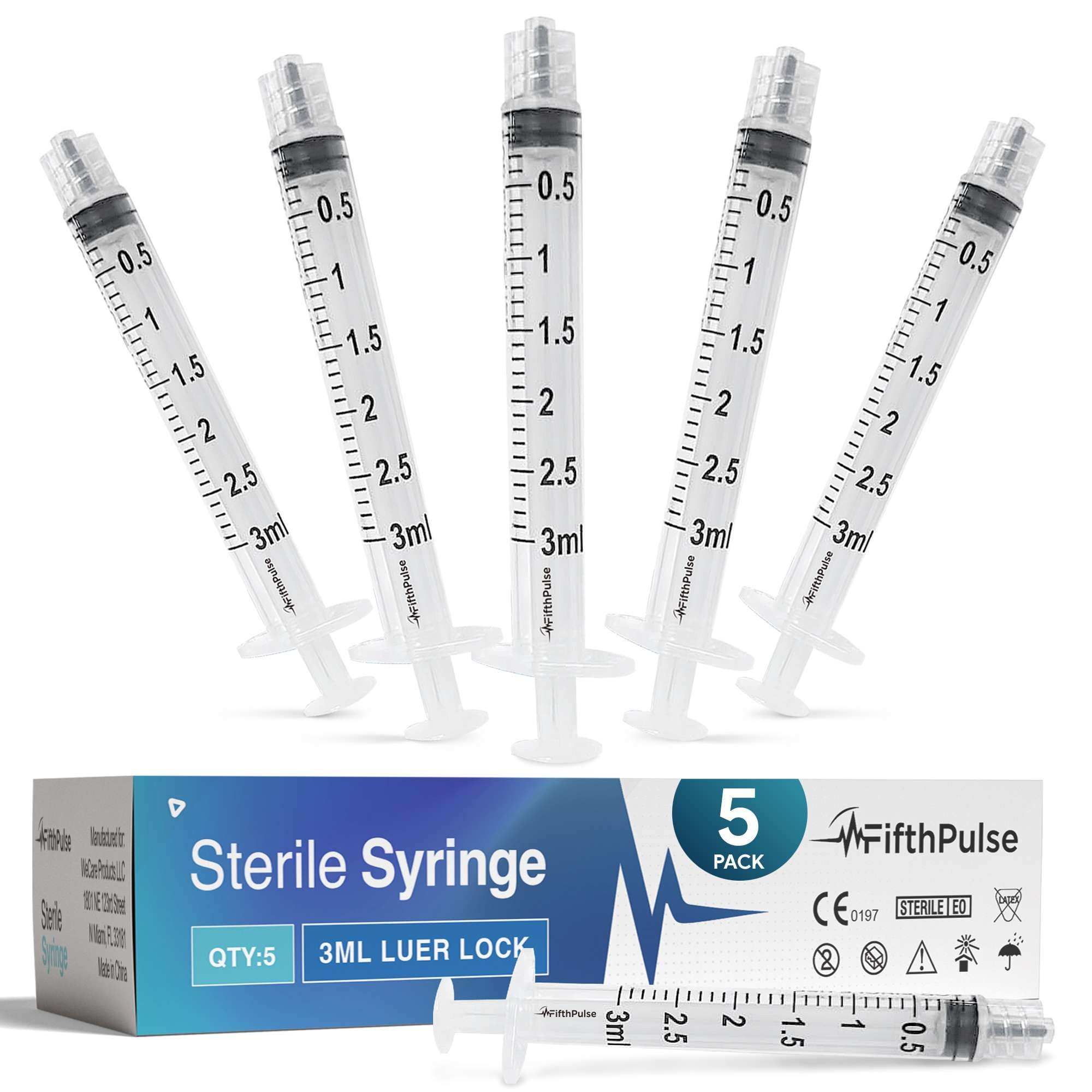 FifthPulse Disposable Luer Lock Syringes Without Needle