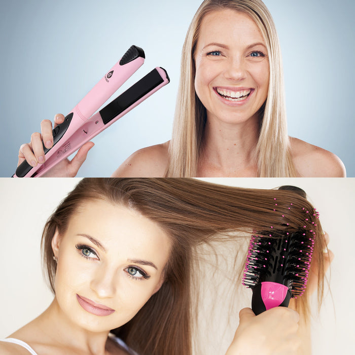 Pursonic Hair Styling Bundle Dryer & Volumizer Flat Iron Free Travel Iron