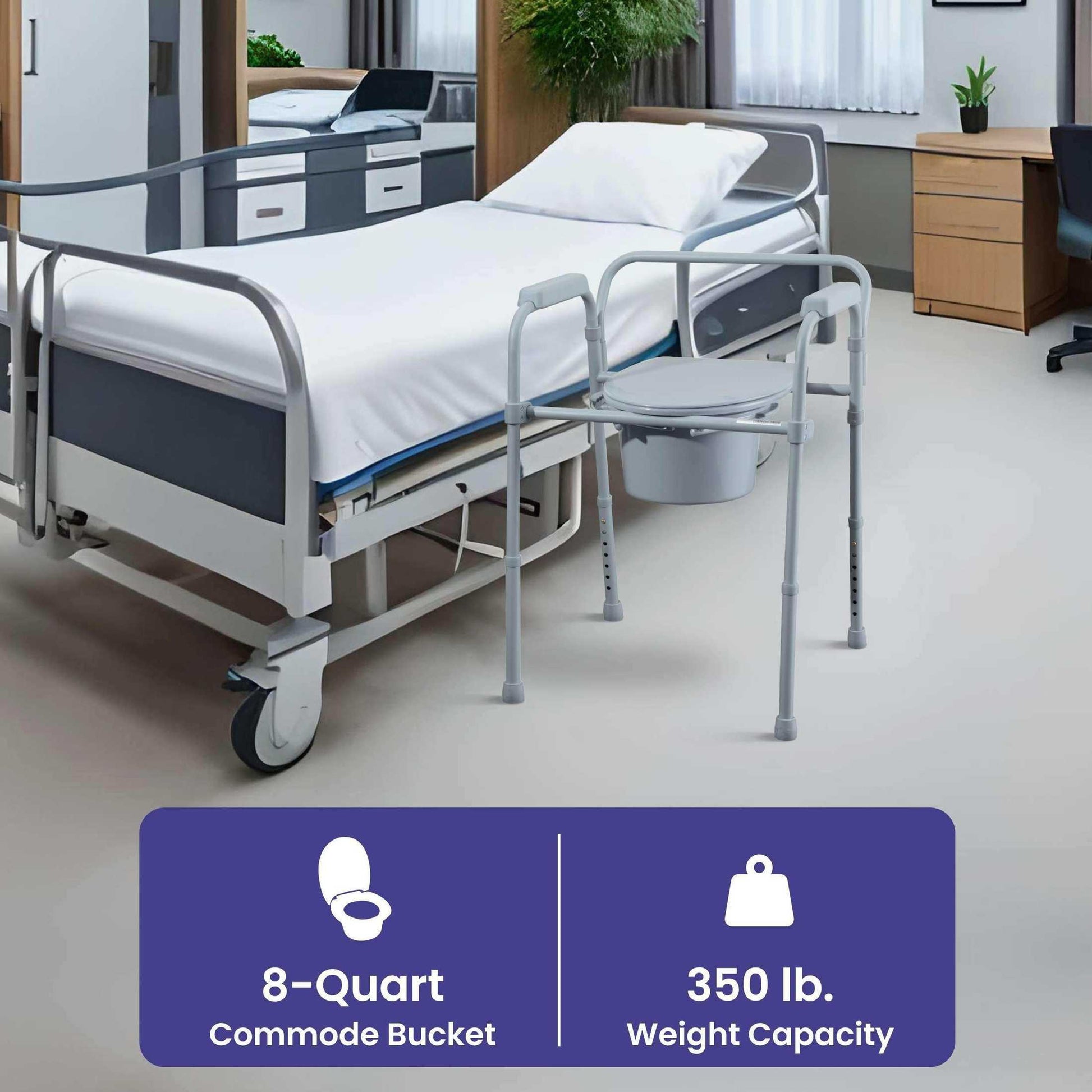 Medacure Folding Bedside Commode Chair – Case of 4 - Shop Home Med