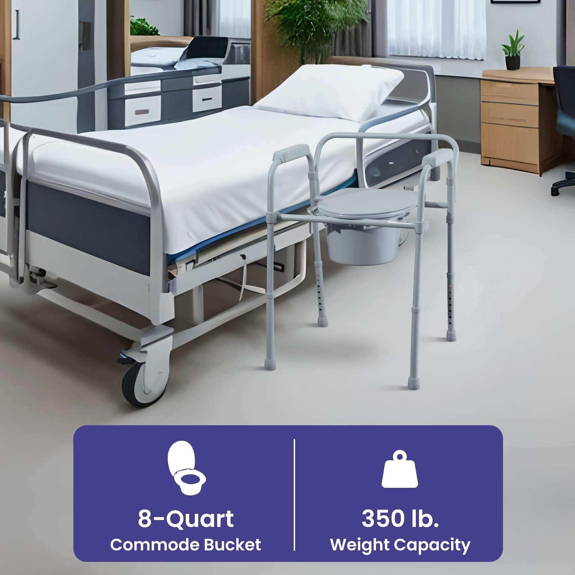 Medacure Folding Bedside Commode Chair – Case of 4 - Shop Home Med