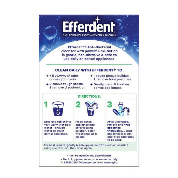 Efferdent Plus Mint Anti-Bacterial Denture Cleanser Tablets - 126 ct.