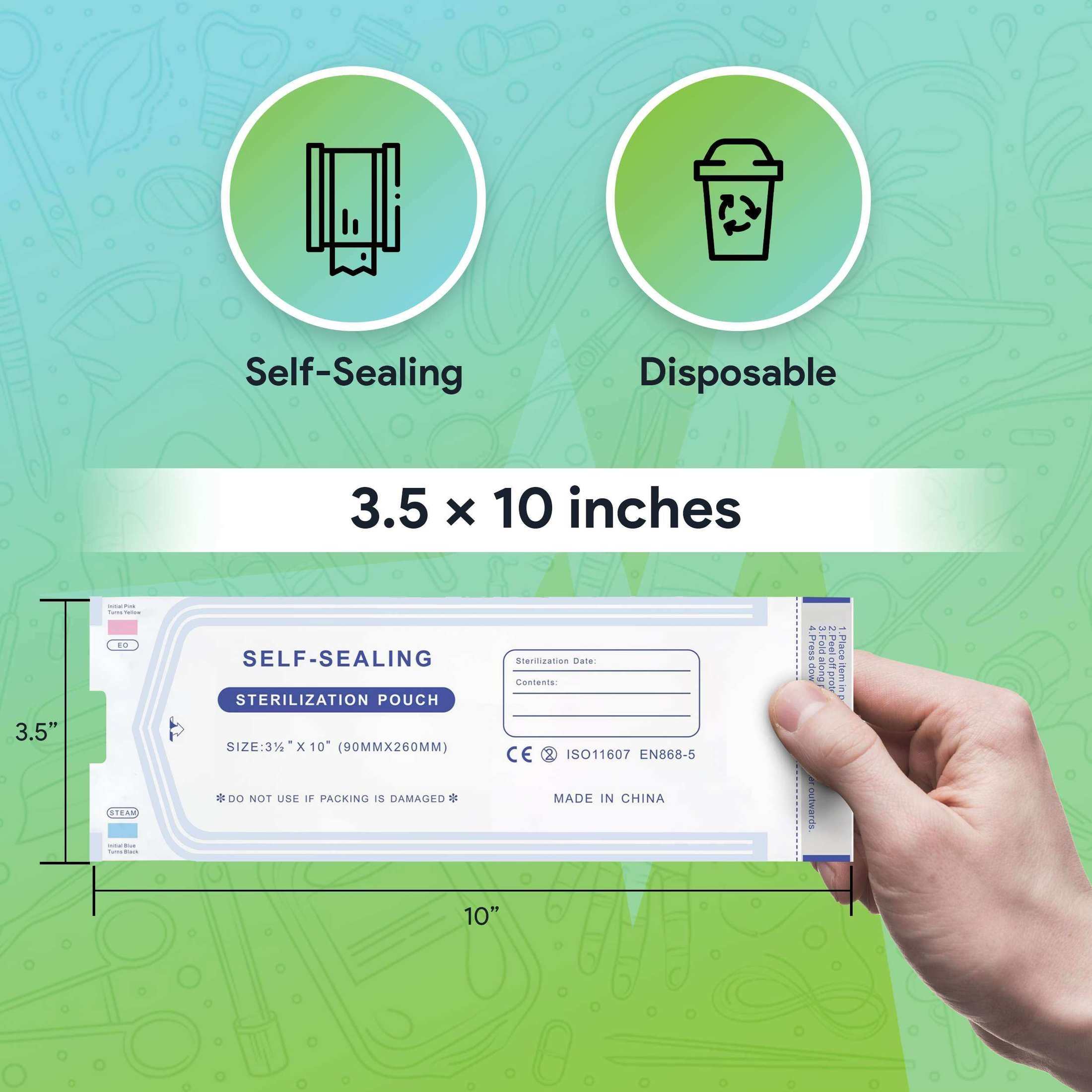 FifthPulse Self-Sealing Sterilization Pouches