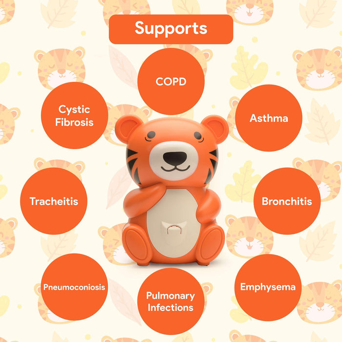 Portable Nebulizer Machine for Kids – Orange Tiger Breathing Treatment Machine
