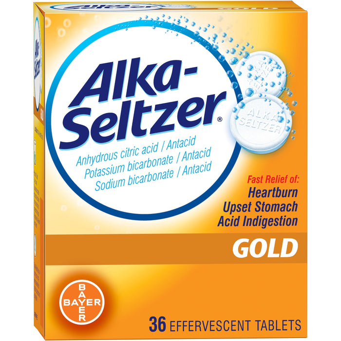 Alka-Seltzer Heartburn Relief Effervescent Tablets Gold - 36 Count - Shop Home Med