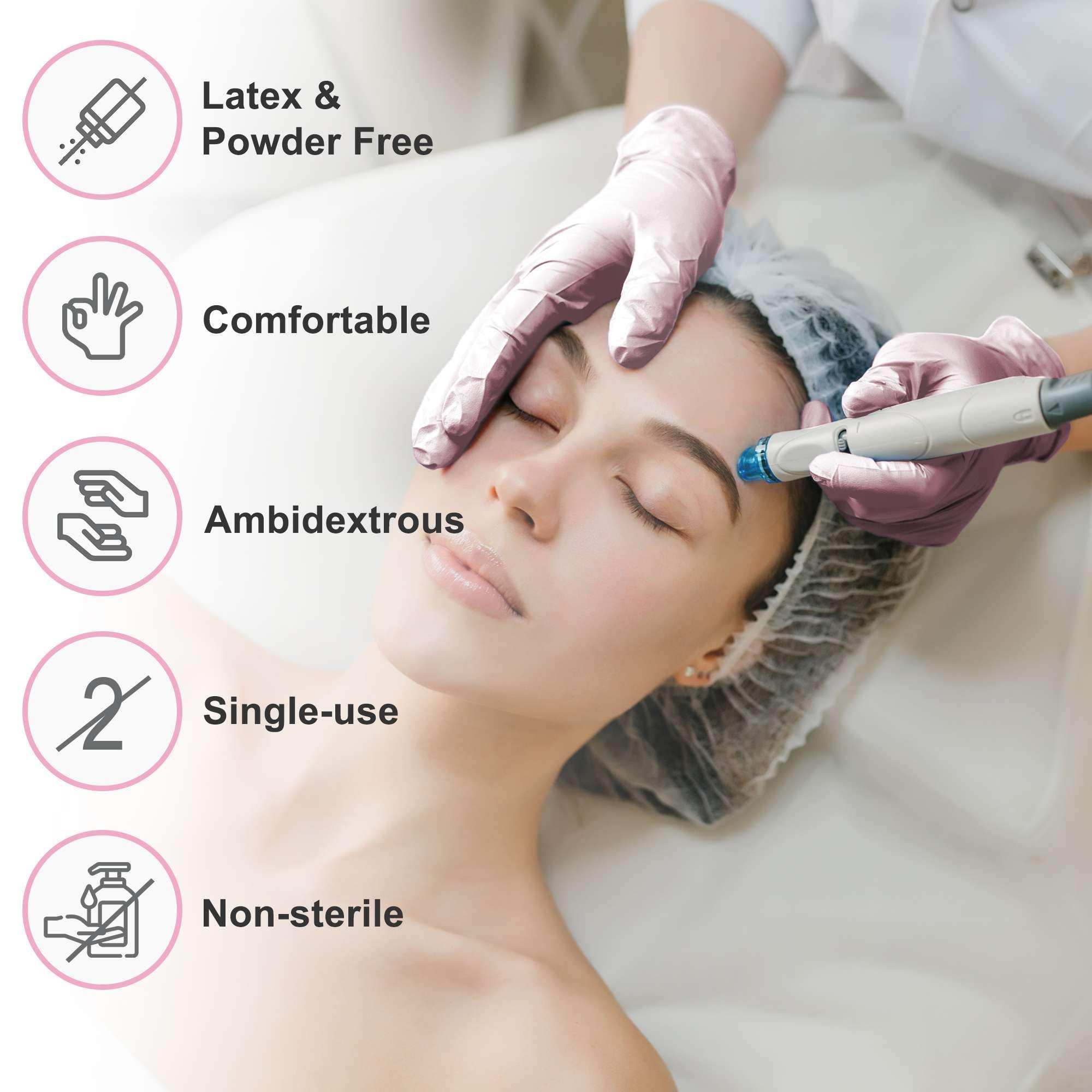 WeCare Pearlescent Pink Disposable Nitrile Gloves - Shop Home Med