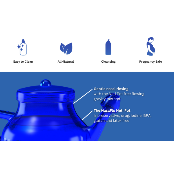 NeilMed NasaFlo Neti Pot Sinus Relief Nasal Wash System