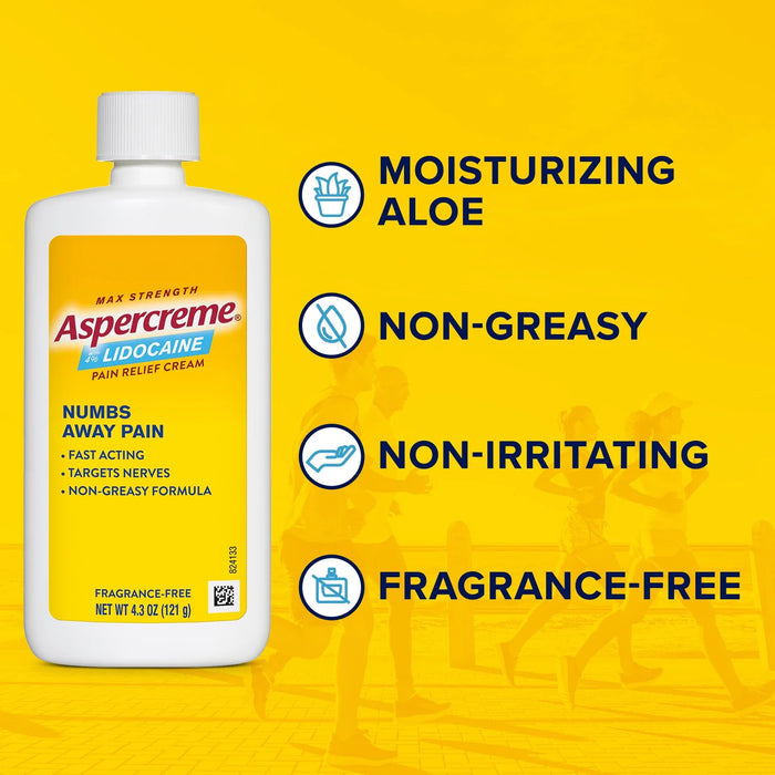 Aspercreme Lidocaine Pain Relief Cream Fragrance Free