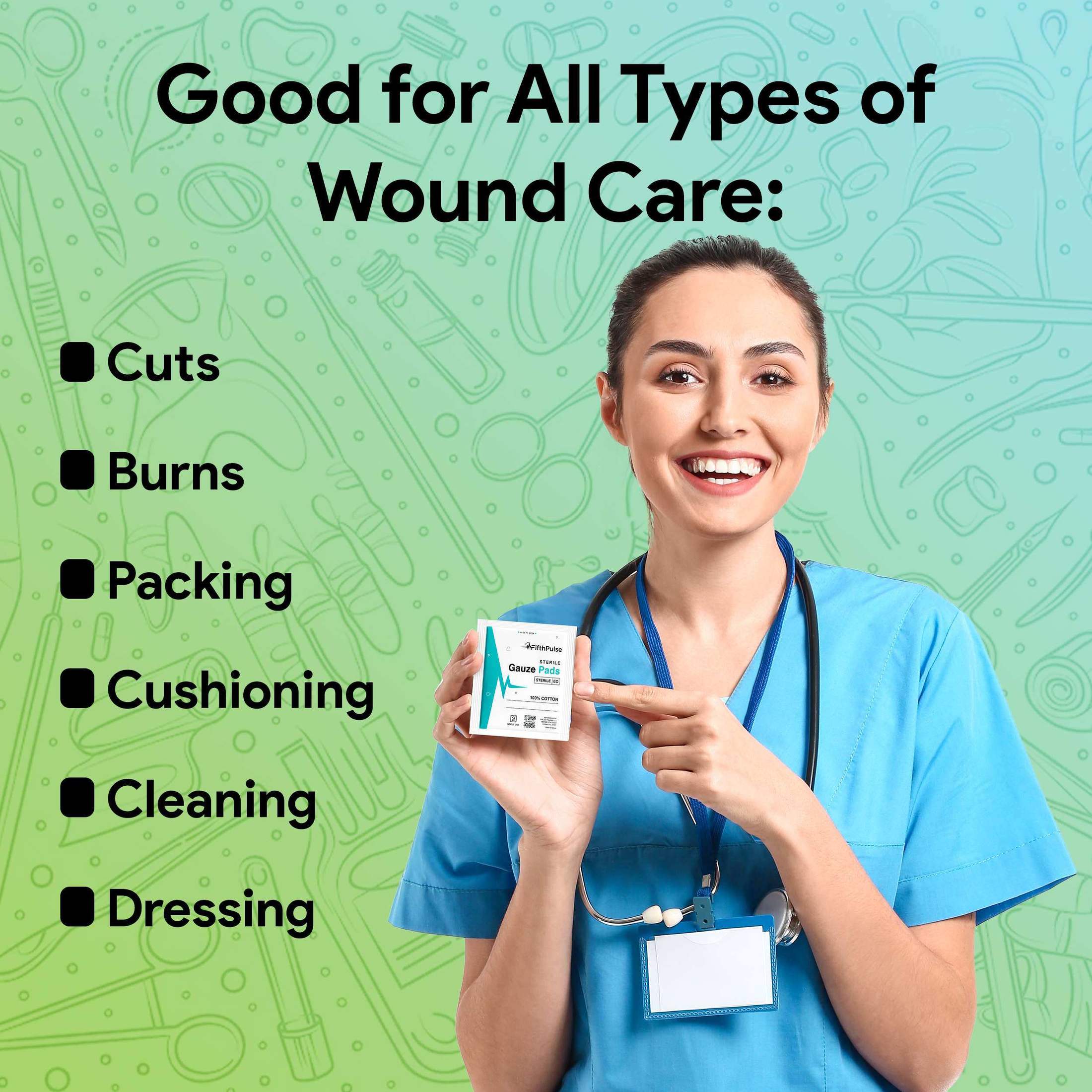 FifthPulse Sterile Gauze Pads Individually Packed