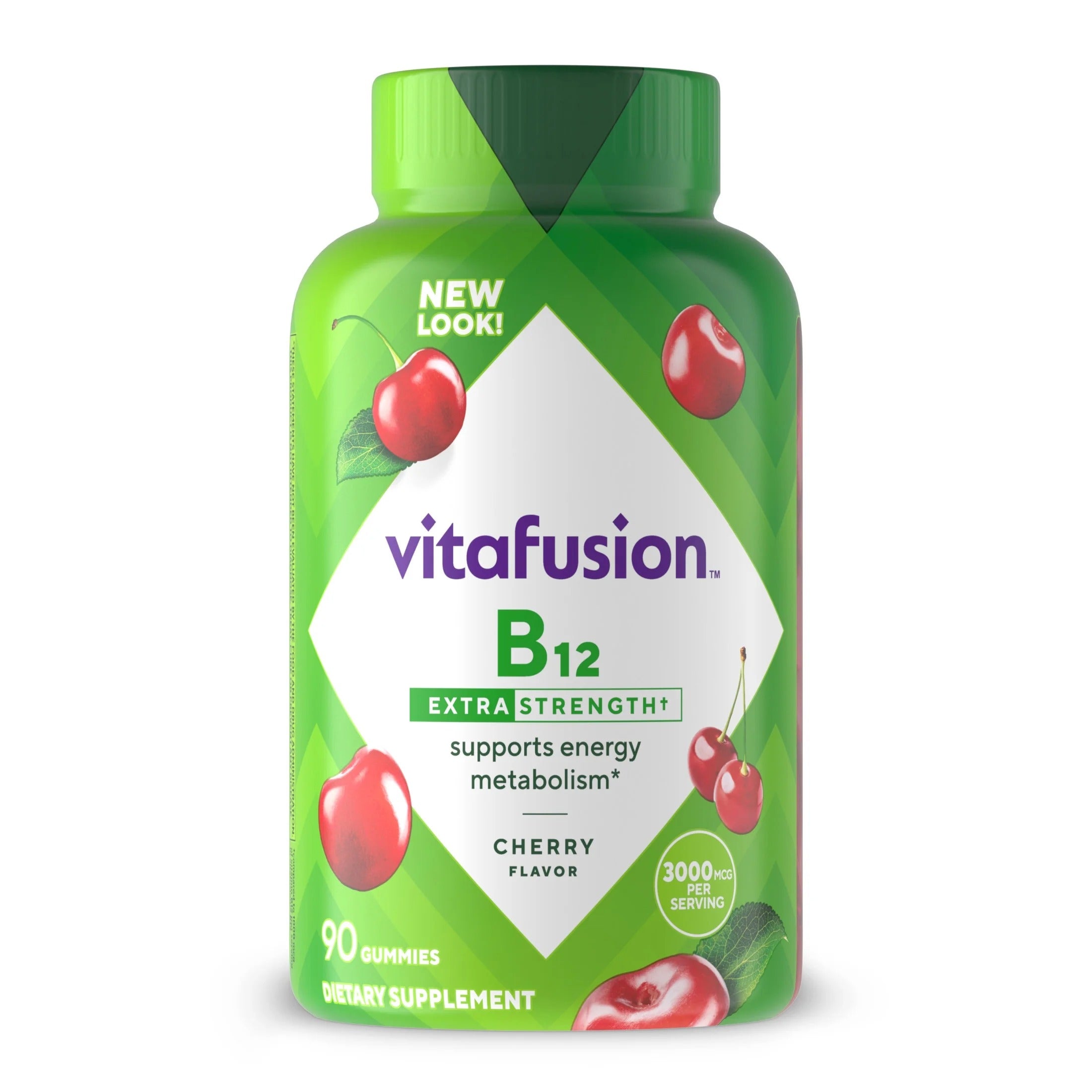 Gomitas de cereza Vitafusion Extra Fuerte con Vitamina B-12 3000 mcg 