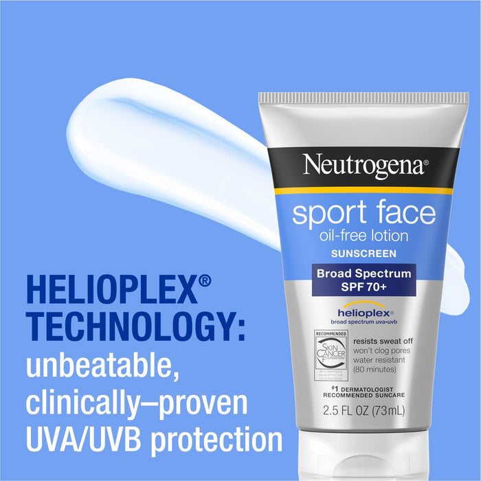 Neutrogena Sport Face Oil-Free Lotion Sunscreen Spf70+ - 2.5 fl oz
