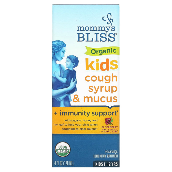 Mommy's Bliss Organic Kids Cough Syrup + Immunity Support 1-12 Years