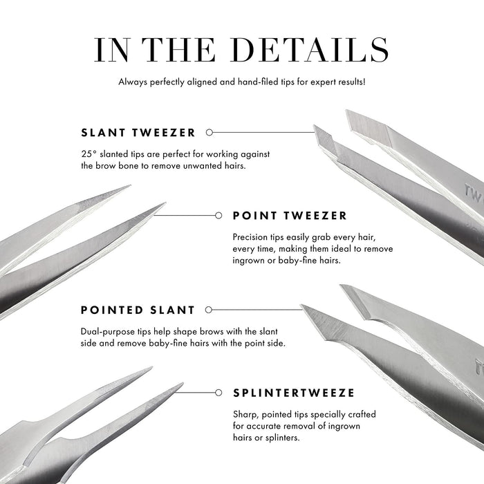 Leader Mini Slant Point with Case Tweezers