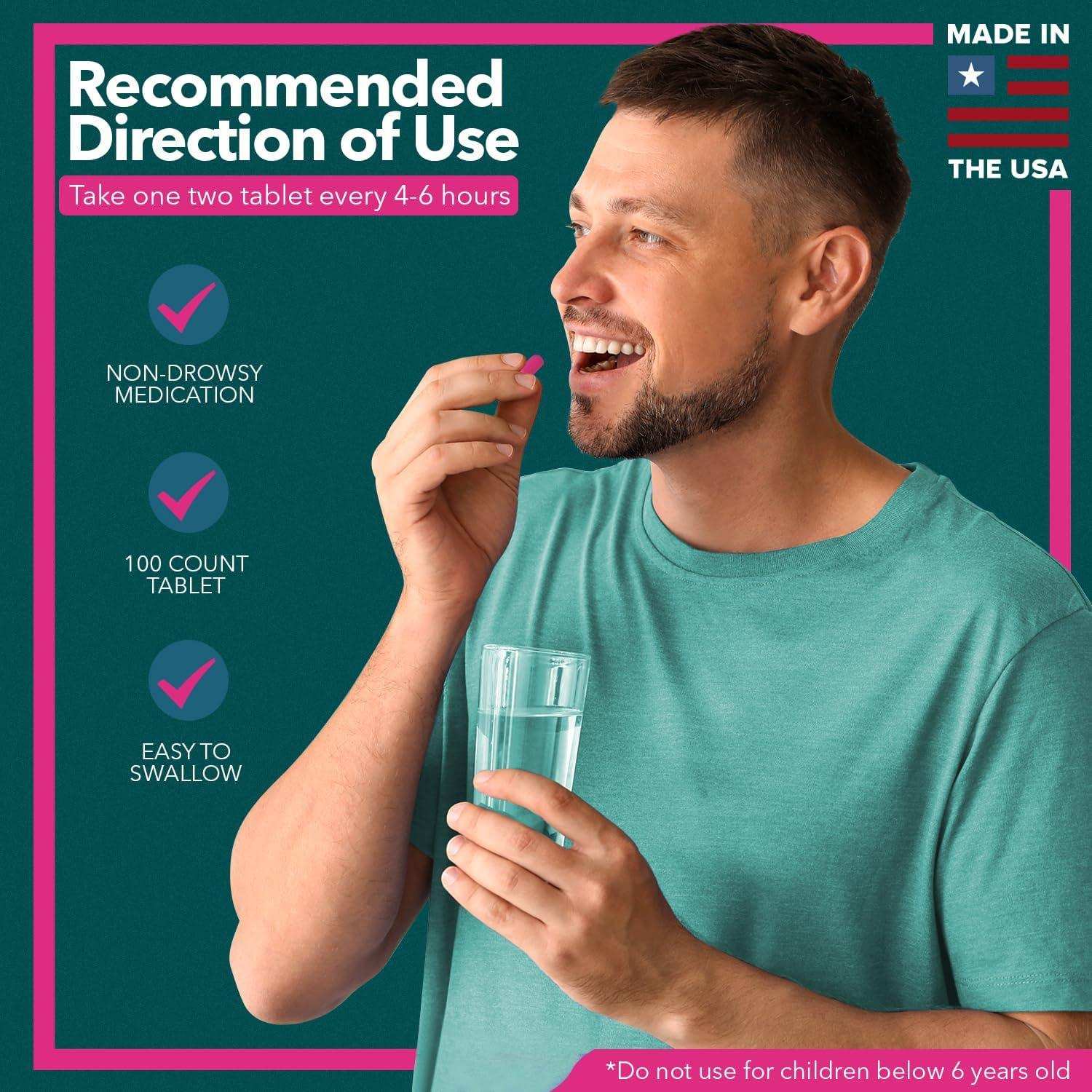 NobleAid Antihistamine Allergy Relief Tablets 25mg Diphenhydramine HCL - 100 Count - Shop Home Med