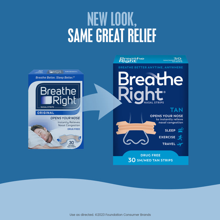 Breathe Right Original Tan Nasal Strips Small/ Medium