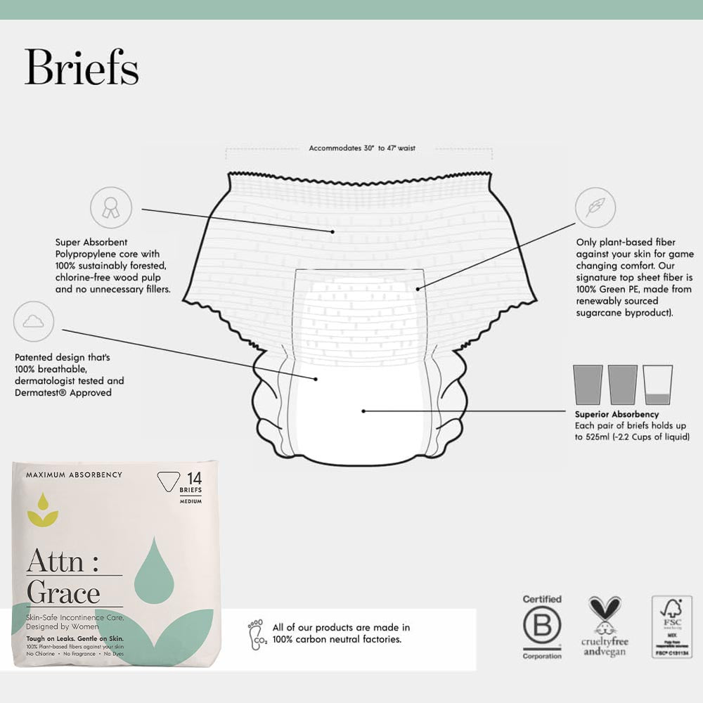 Attn Grace Incontinence Briefs - Large shophomemed
