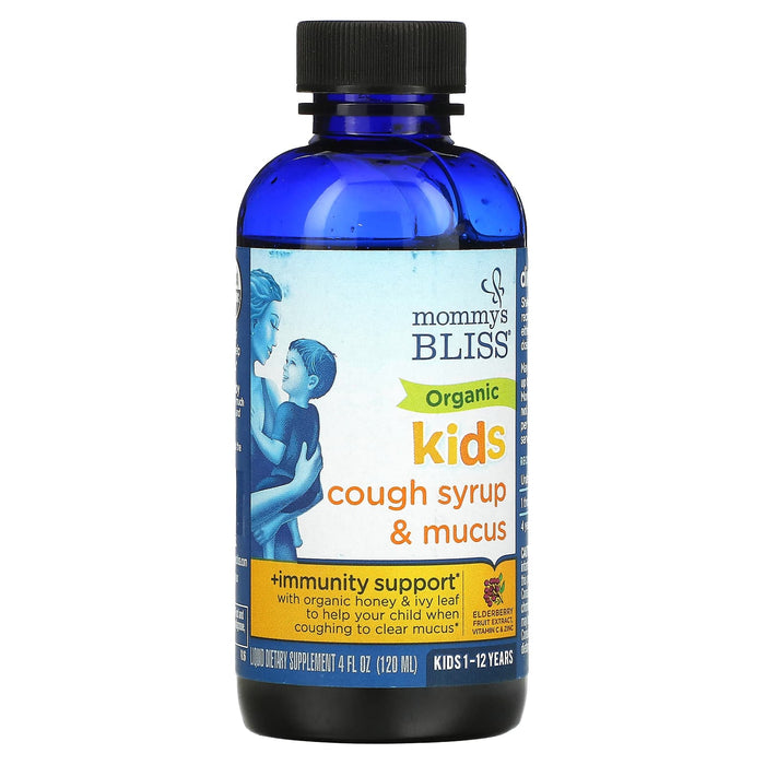 Mommy's Bliss Organic Kids Cough Syrup + Immunity Support 1-12 Years