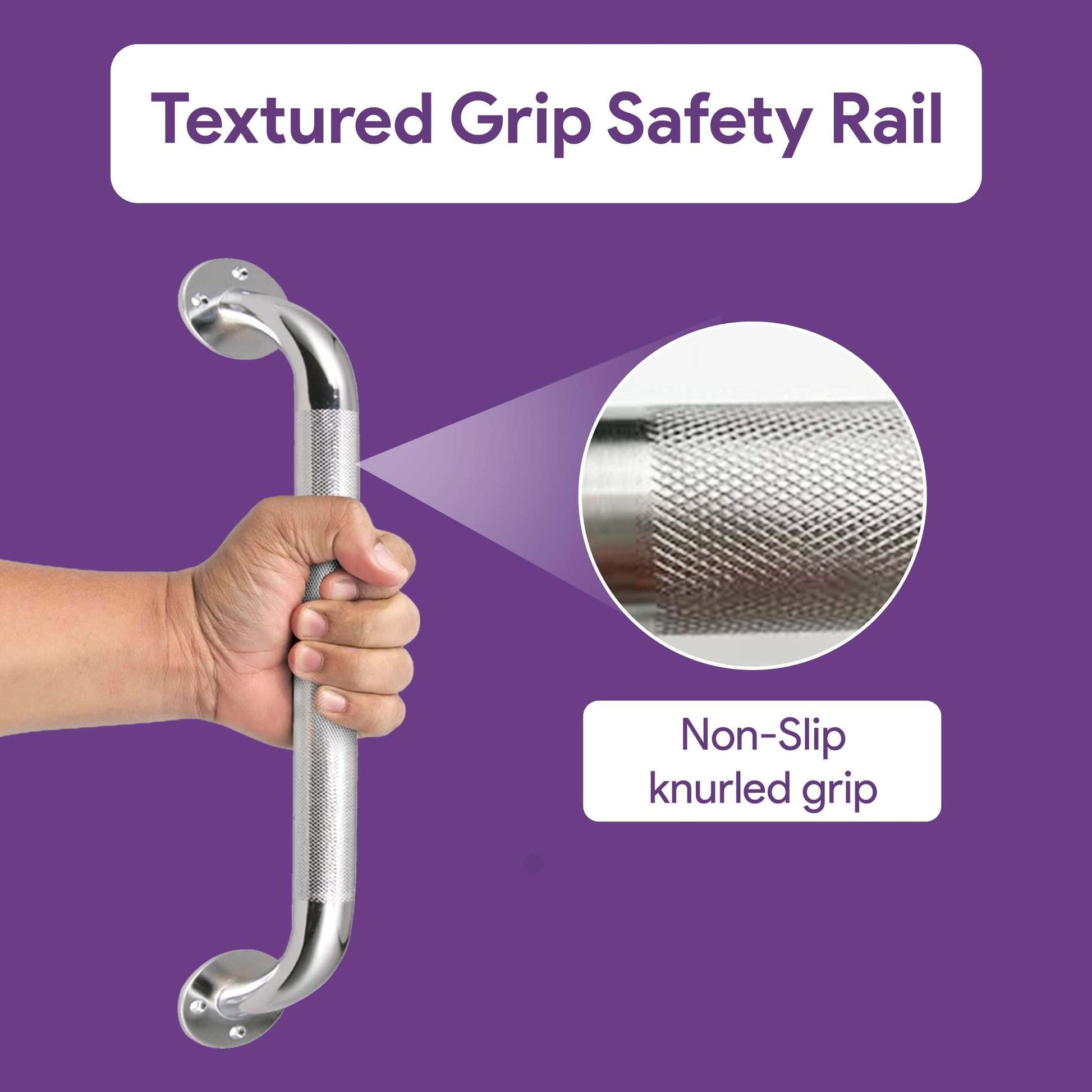 Drive Medical Chrome Knurled Grab Bar shophomemed