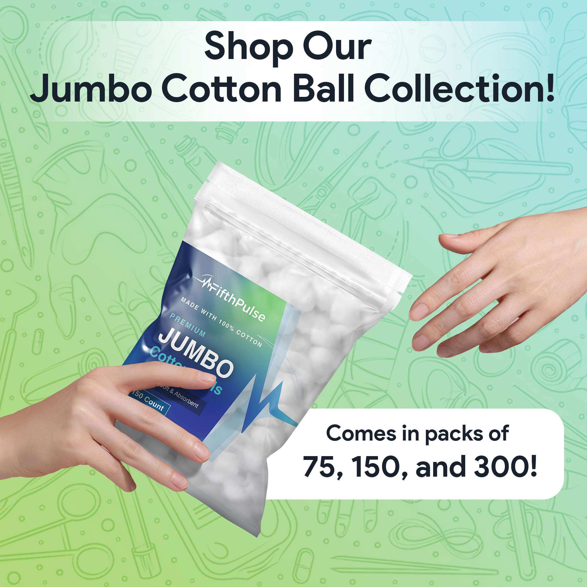 FifthPulse Premium Cotton Balls 100% Pure Cotton for Versatile Use