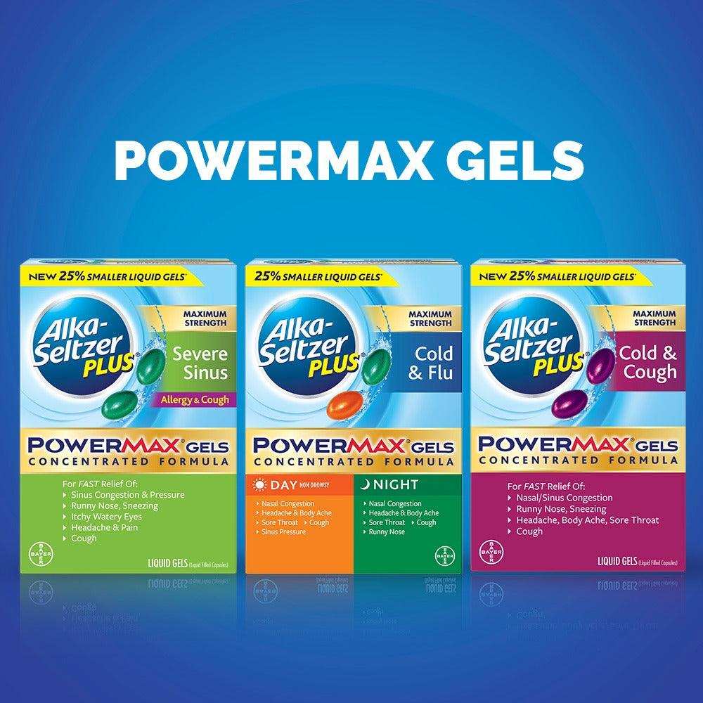 Alka-Seltzer Plus Cold & Flu Powermax Gels - Day 16 Ct + Night 8 Ct - Shop Home Med