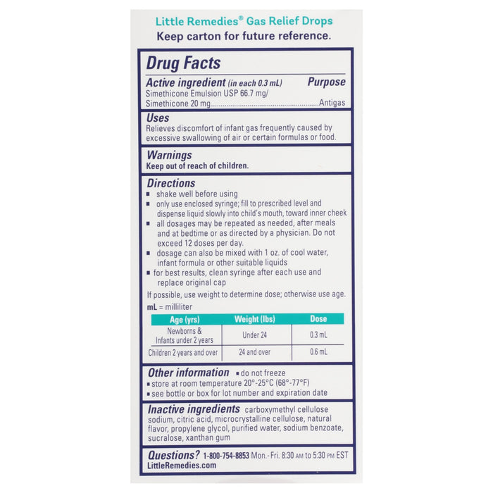 Little Remedies Babies Gas Relief Drops Natural Berry