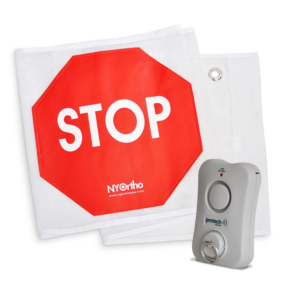 NY Ortho Door Guard Stop Sign Banner with Alarm