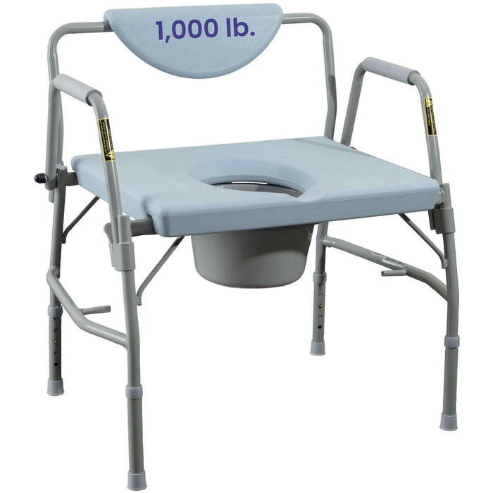 Medacure Bariatric Adjustable Bedside Drop-Arm Commode Chair