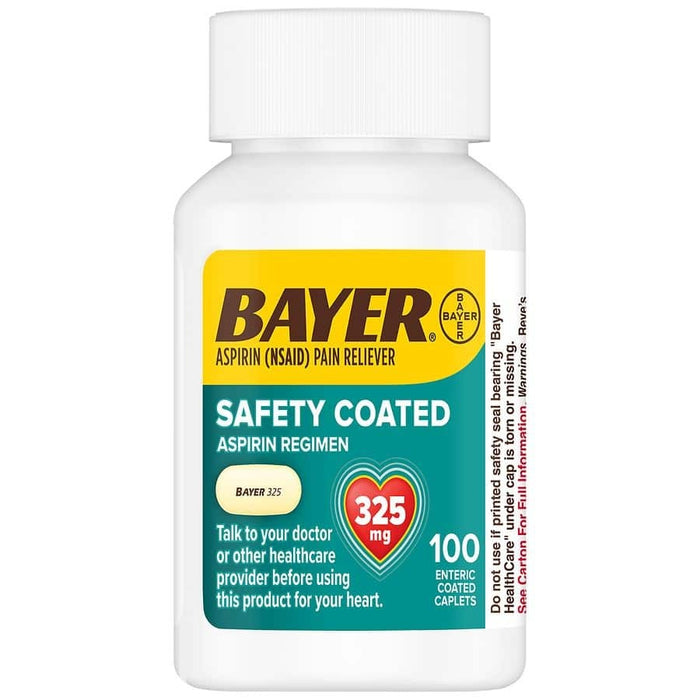 Bayer Aspirin Regimen Pain Reliever 325mg Enteric Coated Caplets - 100 Ct