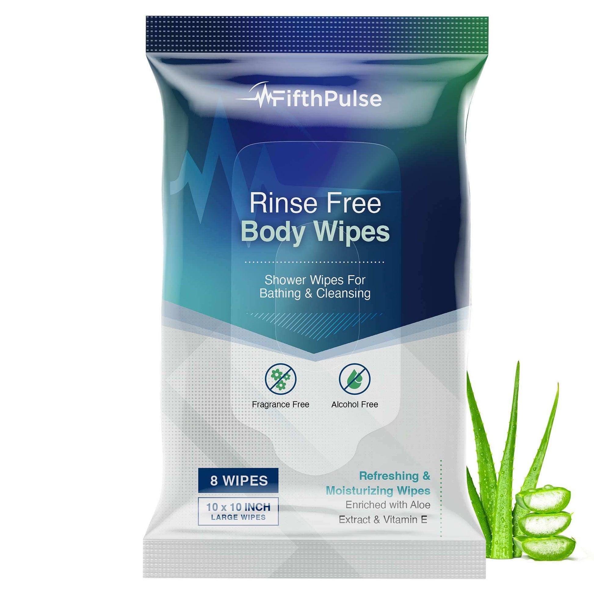 FifthPulse XL Rinse Free Adult Body Wipes for Men and Women