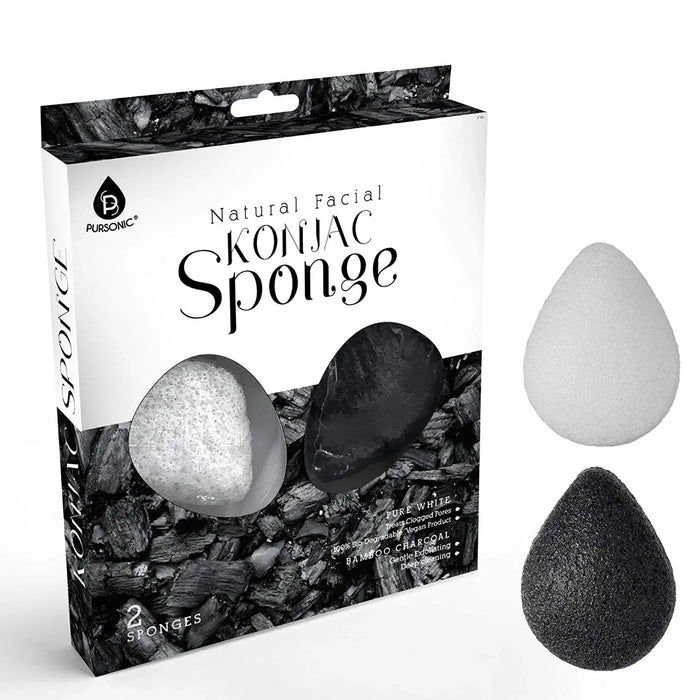 Pursonic Natural Konjac Sponge Duo Exfoliating & Antibacterial Skincare Set